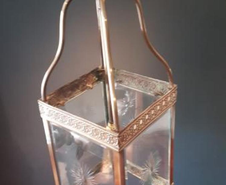 Edwardian Brass Framed Lantern - Image 2