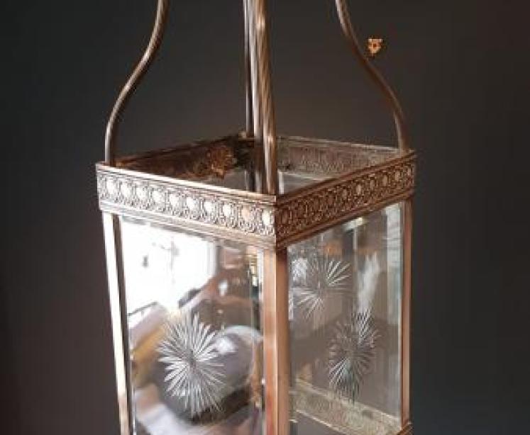 Edwardian Brass Framed Lantern - Image 6