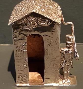 Unusual Victorian Silver Sentry Box
