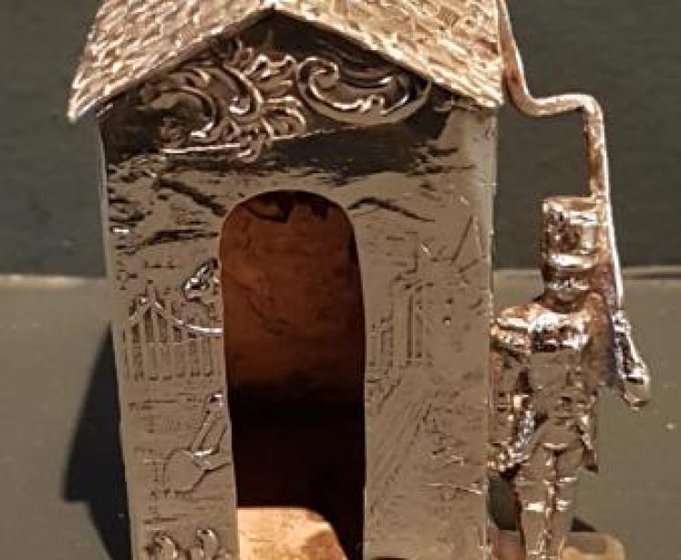 Unusual Victorian Silver Sentry Box - Image 1