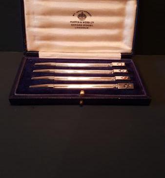 Set of Mappin & Webb Silver Bridge Pencils
