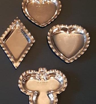 Set of 4 Victorian Silver Bridge Dishes