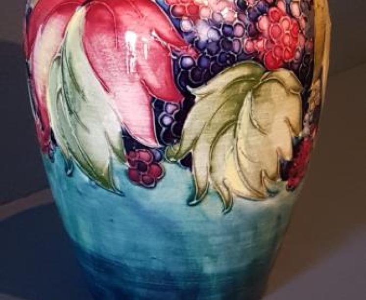 Moorcroft Leaf and Blackberries Roll Neck Vase - Image 3