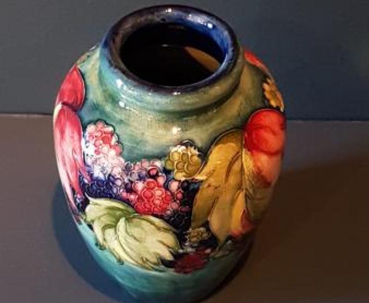 Moorcroft Leaf and Blackberries Roll Neck Vase - Image 4