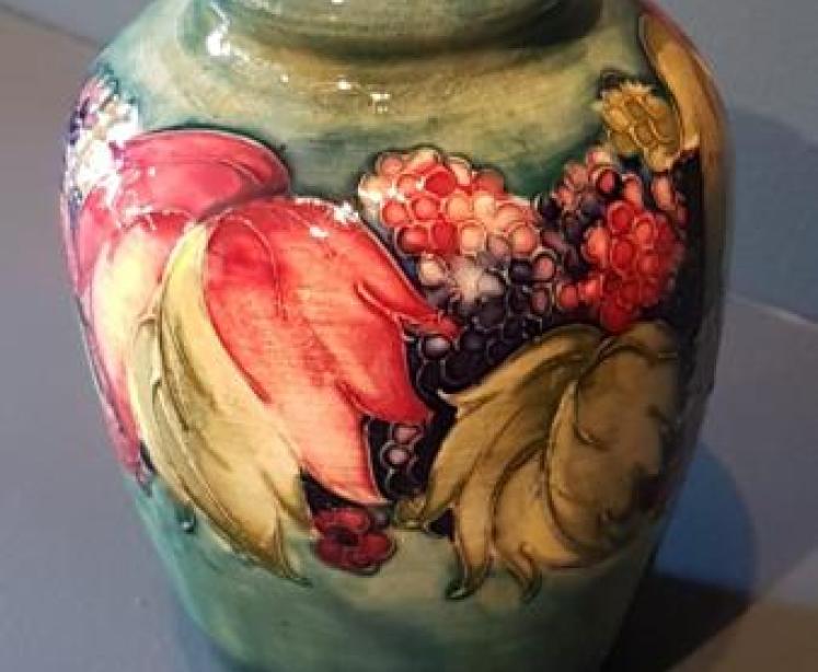 Moorcroft Leaf and Blackberries Roll Neck Vase - Image 7