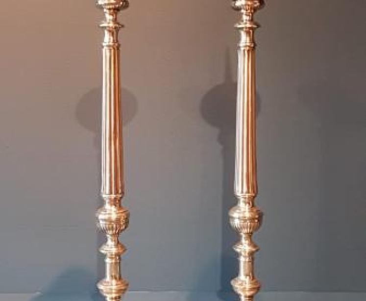 Pair of Early Victorian Brass Pricket Candlesticks - Image 5