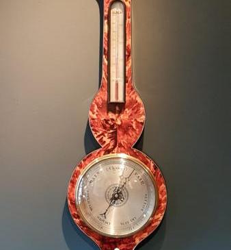Superb Victorian Tortoise Shell Banjo Barometer