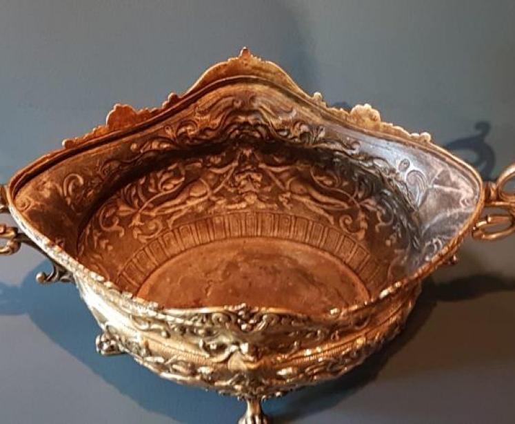 Antique Brass Jardiniere - Image 2