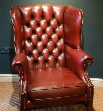 Leather Wing Back Arm Chair