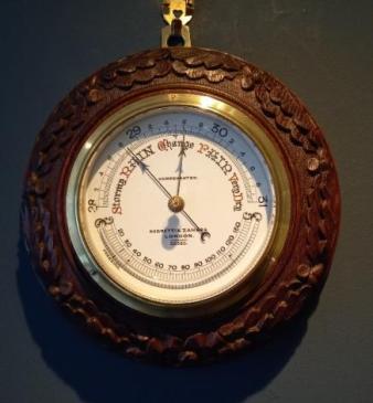 Antique Acorn Leaf Negretti & Zambra Barometer