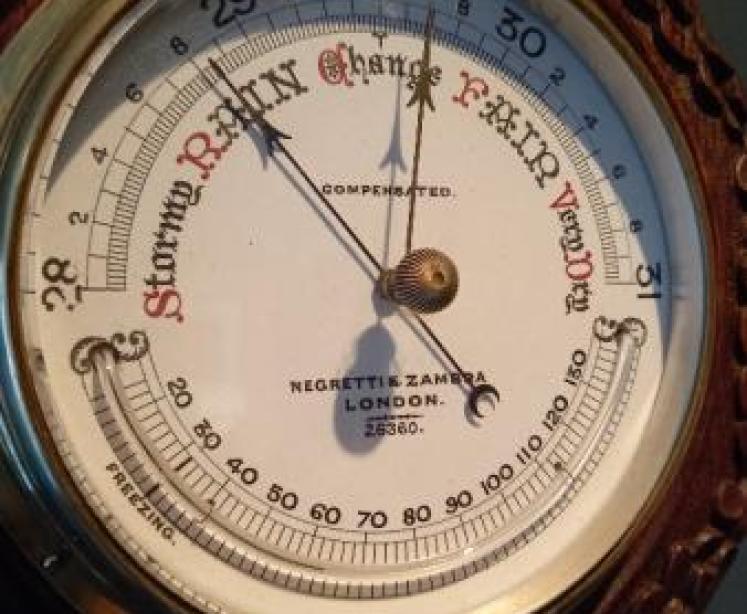 Antique Acorn Leaf Negretti & Zambra Barometer - Image 2