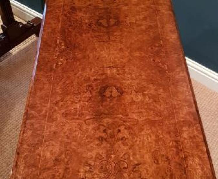Victorian Burr Walnut Card Table - Image 5
