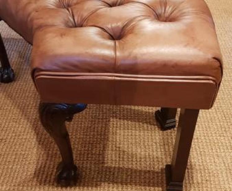 Late Victorian Leather Upholstered Bay Window Seat - Image 5