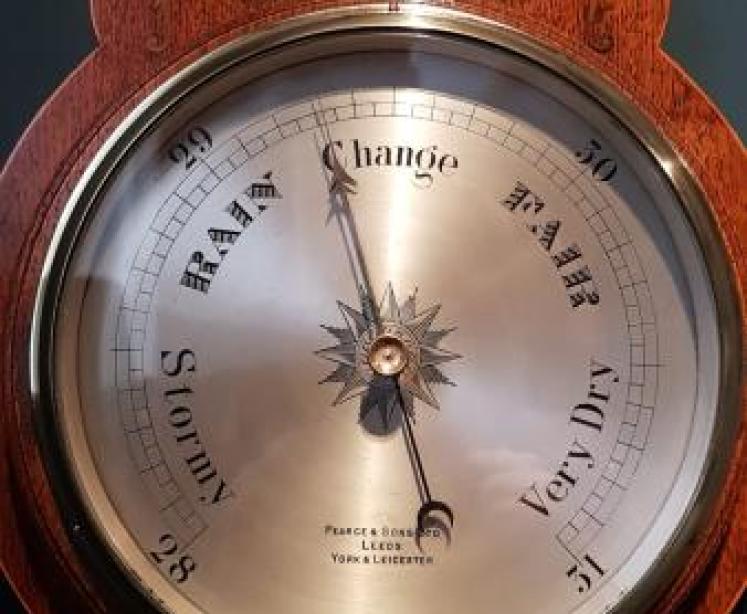 Superb Victorian Inlaid Banjo Barometer - Image 7