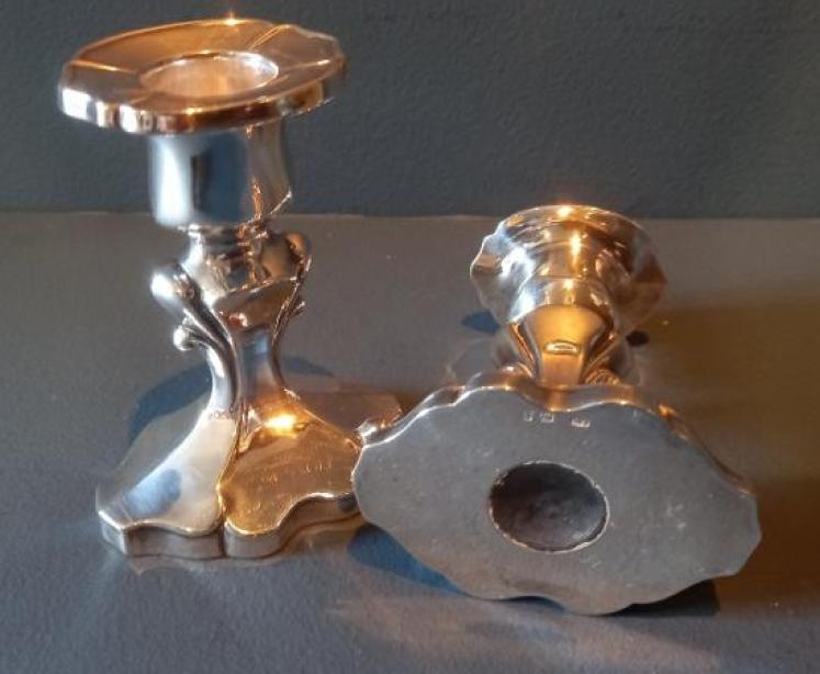 Pair of Edwardian Silver Shaped Candlesticks - Image 6