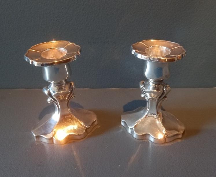 Pair of Edwardian Silver Shaped Candlesticks - Image 7