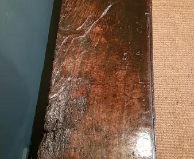 Superb Early Carved Oak Sword Box - Image 6