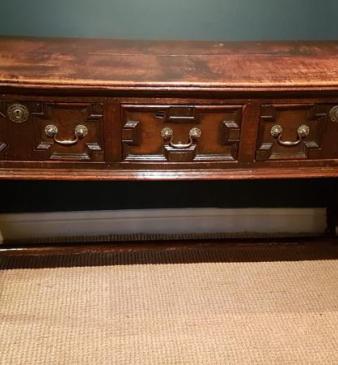 Early Geometric Moulded Front Three Drawer Dresser