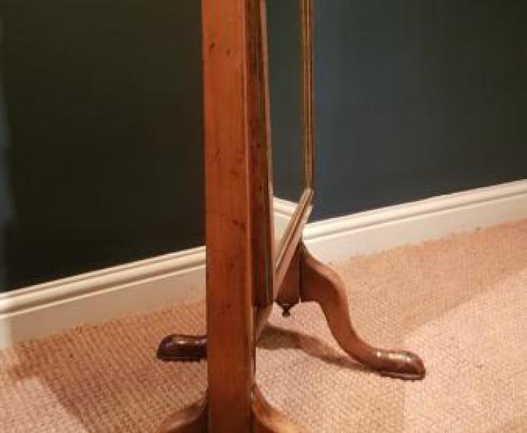 Elegant Walnut Framed Cheval Mirror - Image 3