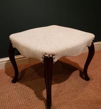 Victorian Rosewood Cabriole Leg Stool