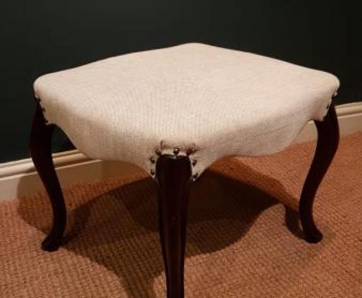 Victorian Rosewood Cabriole Leg Stool - Image 1