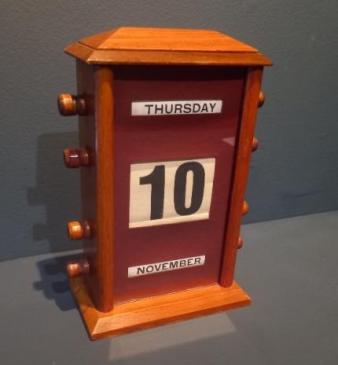 Antique Walnut Perpetual Desk Calendar