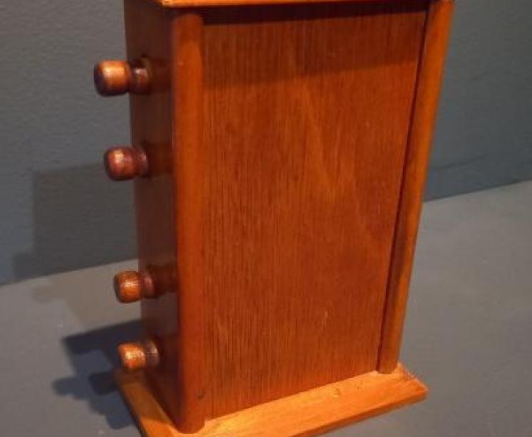 Antique Walnut Perpetual Desk Calendar - Image 5