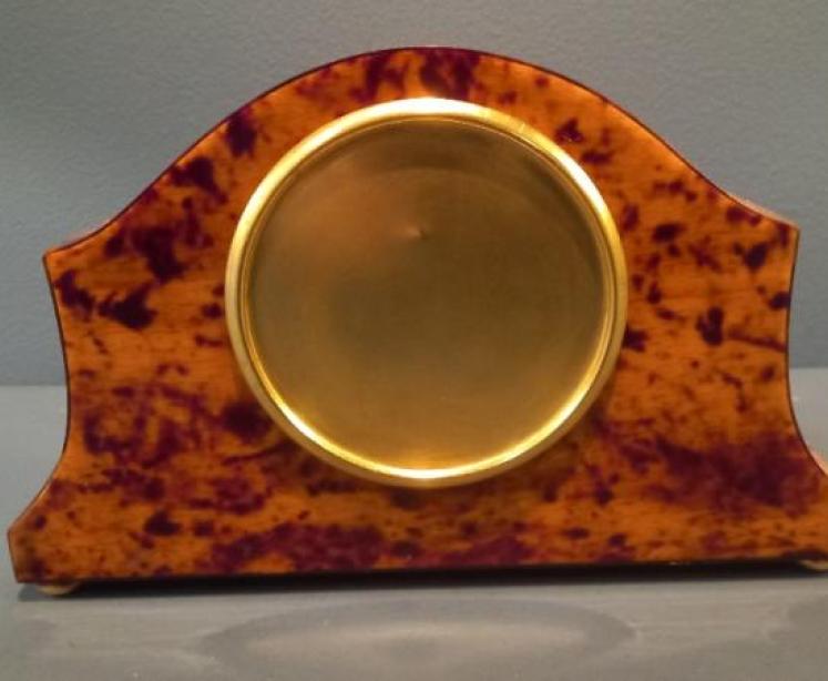 Edwardian Period Chinoiserie Tortoiseshell Mantel Clock - Image 5