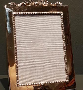 Edwardian Silver Ribbon Crest Photo Frame