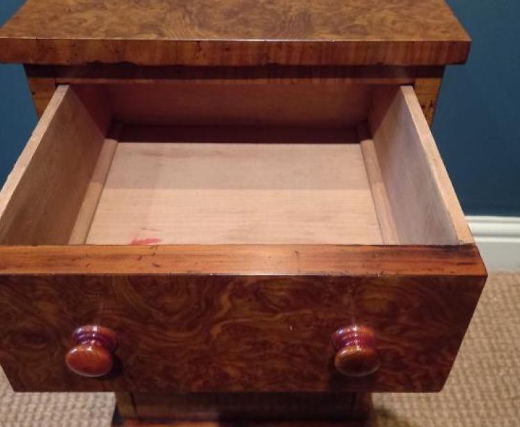 Pair of Mid Victorian Burr Walnut Bedside Cabinets - Image 5