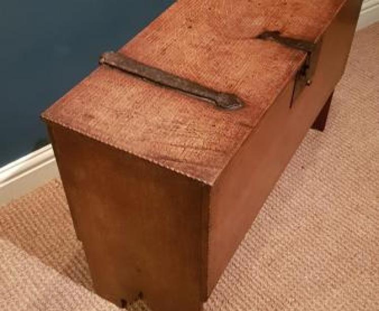 Small Georgian Oak Six Plank Coffer - Image 2