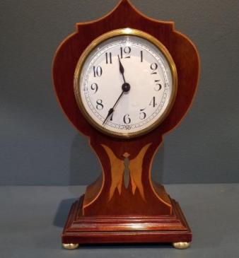 Superb Edwardian Period 'Butterfly' Inlaid Mantel Clock