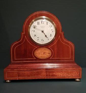 Superb Unusual Shaped Inlaid Mantel Clock
