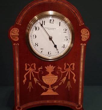 Fine Quality Edwardian Inlaid Mahogany Mantel Clock