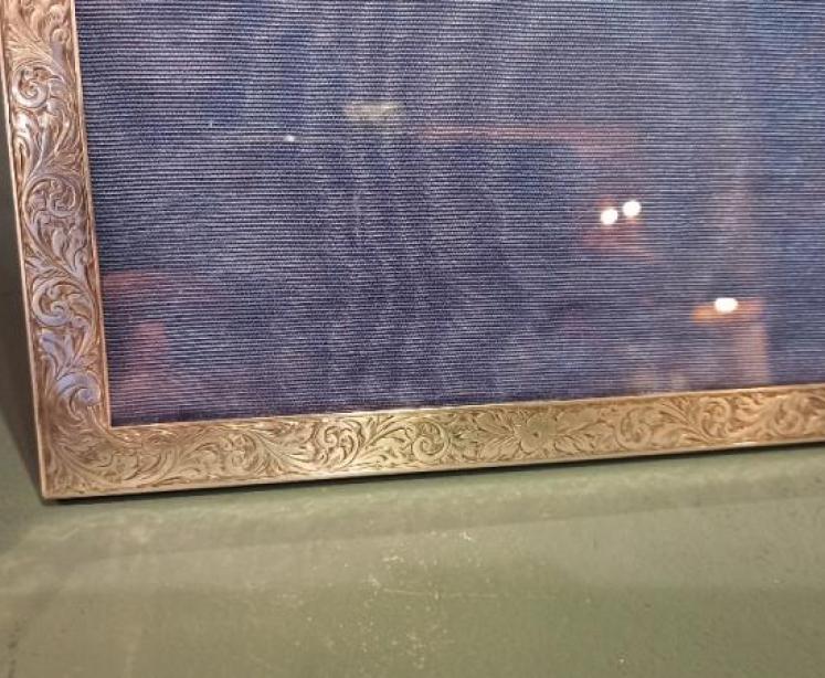 Large George V Period Silver Engraved Photo Frame - Image 3
