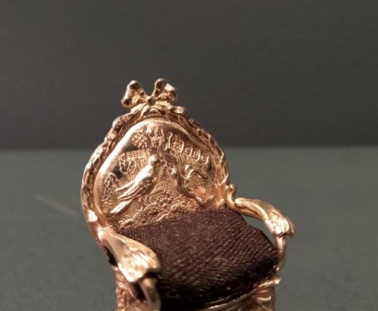Antique Silver Miniature Armchair Pin Cushion - Image 3