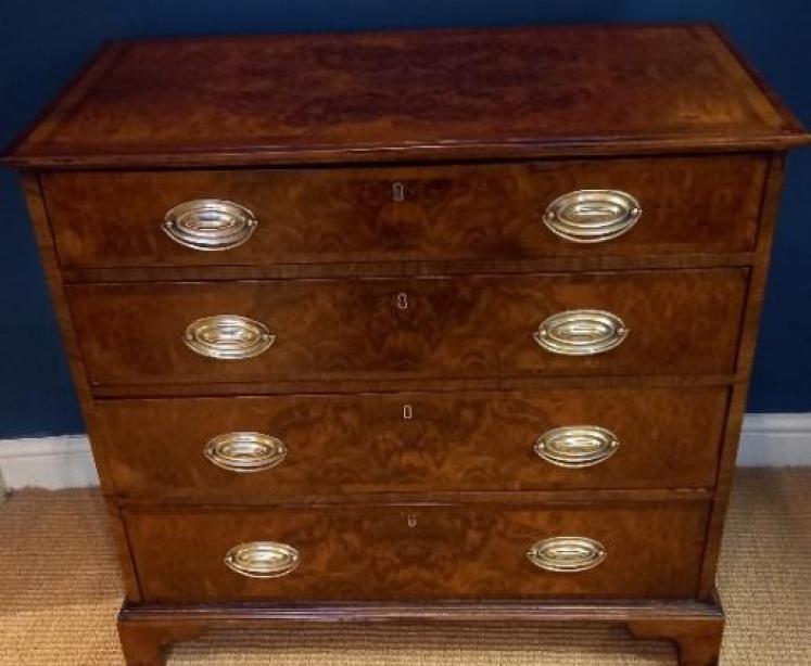 Fine George III Period Burr Walnut Chest of Drawers - Image 1