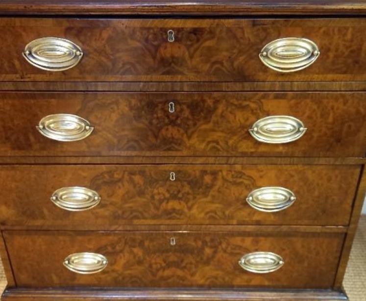 Fine George III Period Burr Walnut Chest of Drawers - Image 3