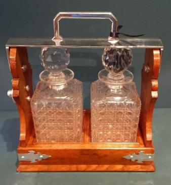 Superb Oak & Silver Harrods of London Tantalus