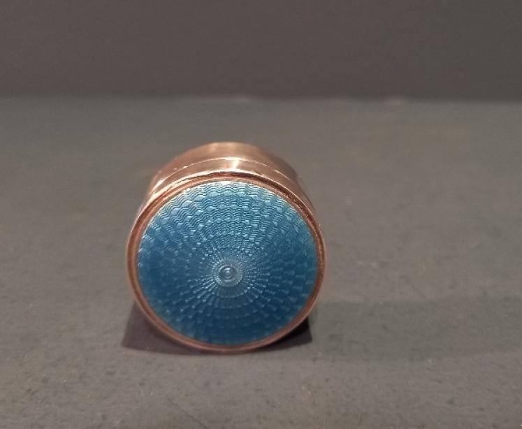 Antique Silver & Blue Enamel Pill Box - Image 2