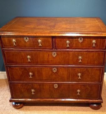 George I Period Figured Walnut Inlaid Chest