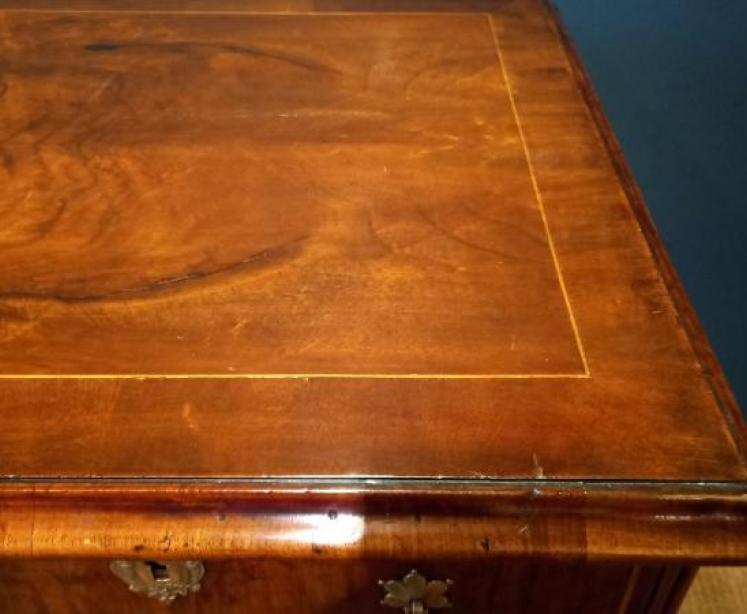 George I Period Figured Walnut Inlaid Chest - Image 3