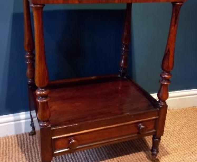 Late Regency Rosewood Two Tier Side Table - Image 7