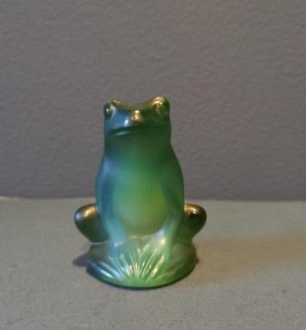 Lalique Green Opalescent Frog