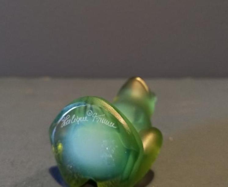 Lalique Green Opalescent Frog - Image 5