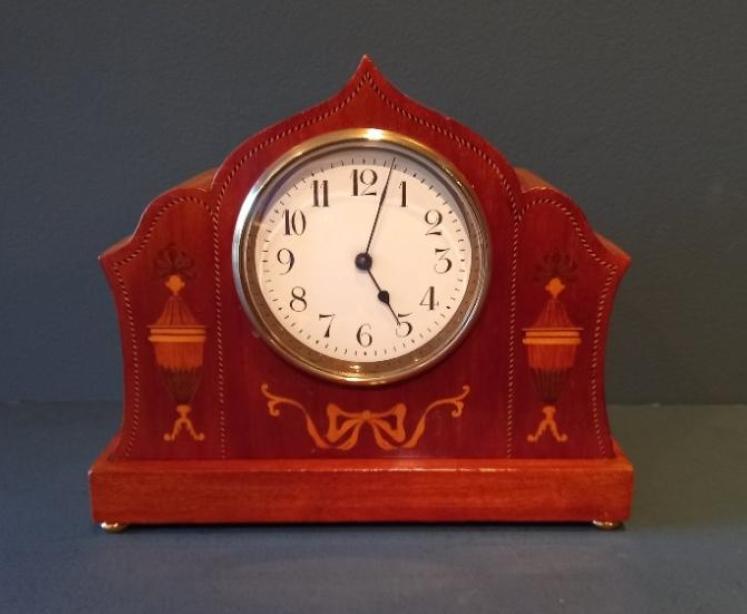 Antique Sheraton Grecian Urn Inlaid Mantel Clock - Image 1
