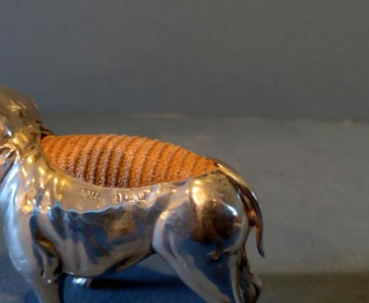 Rare Edwardian period Silver Novelty Bulldog Pin Cushion - Image 5