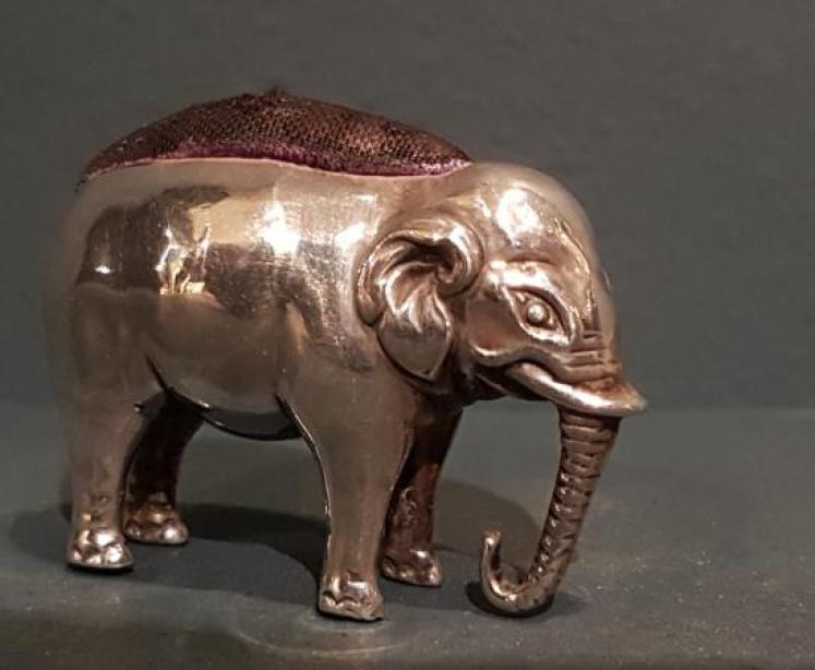 Edwardian Silver Elephant Pin Cushion - Image 4