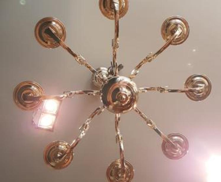 1920's Cast Brass Chandelier - Image 3