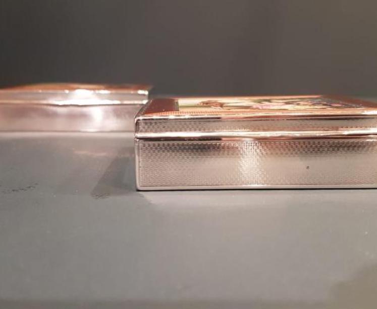 Superb Matching Pair of Antique Silver and Enamel Boxes - Image 3